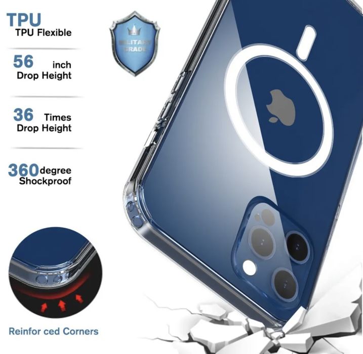 Husa Transparenta Magsafe 17pro Max/ 14 pro max/ 13/ 13pro/ 13pro max