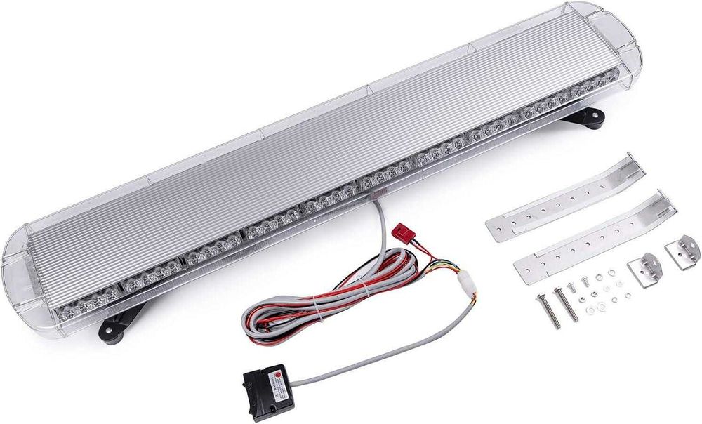 Аварийна сигнална лампа маяк буркан, 120 см, 12V 24V, 15 режима, жълта