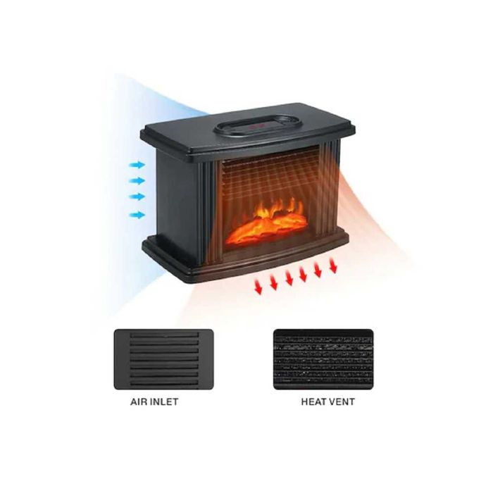 Aeroterma electrica, tip semineu, incalzire instant 1000w, telecomanda