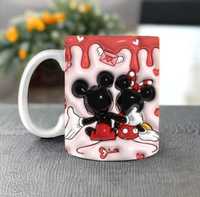 Cana personalizata, Mickey si Minnie Mouse, Ceramica, Alb, 350 ml