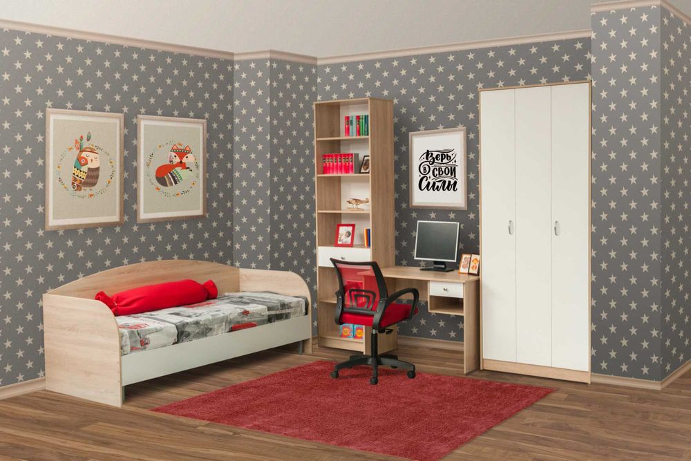 Детская мебель, детская кровать, стол, шкафы