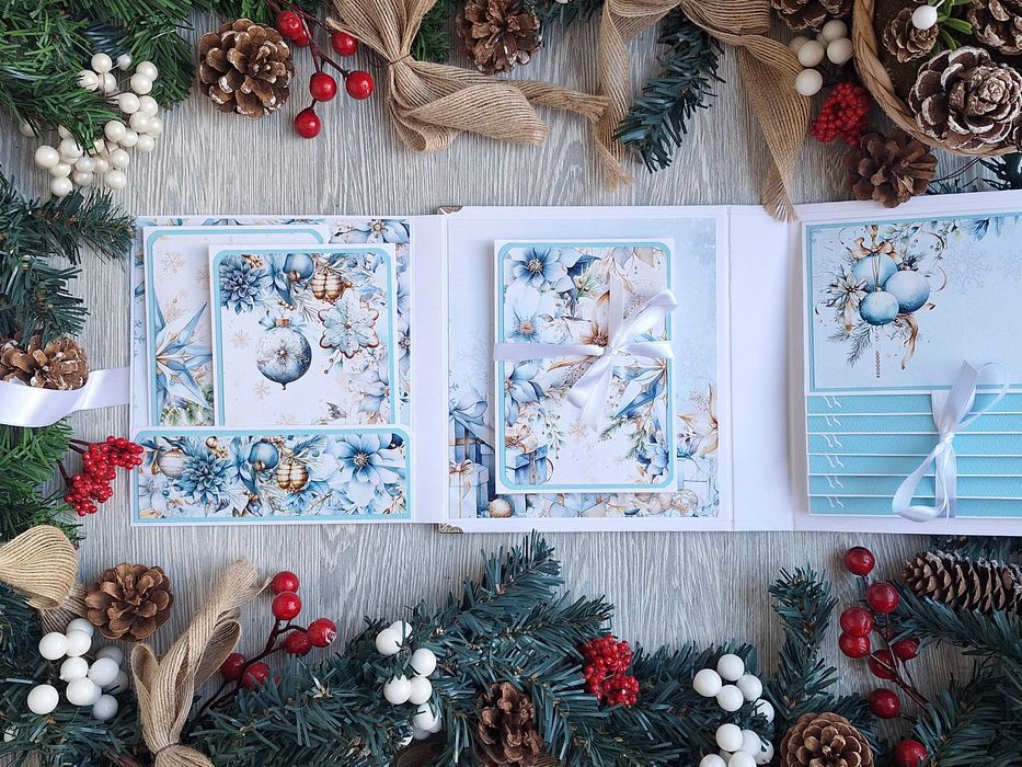 Коледен албум "Зимна приказка" в бяло, ръчна изработка /53.48