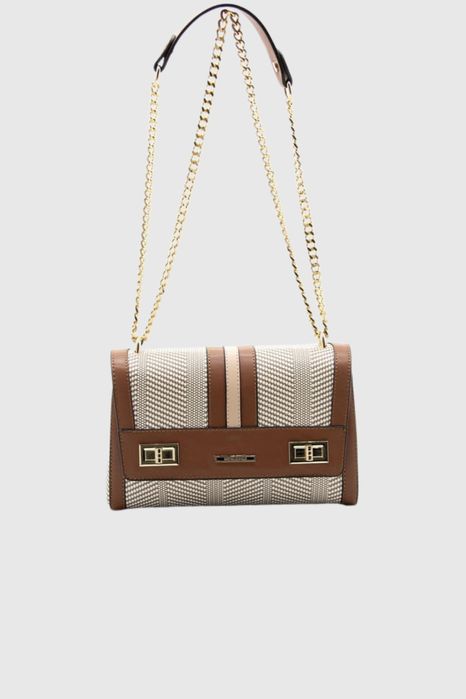 НОВО! ЛИКВИДАЦИЯ! Дамска чанта „Лора“ в кафяво и екрю