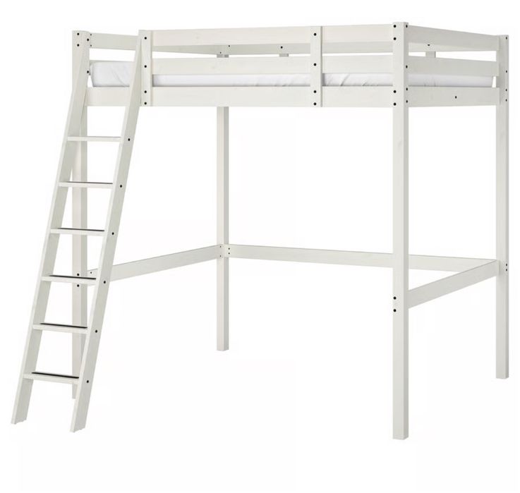 Pat supraetajat, alb, 140x200 cm