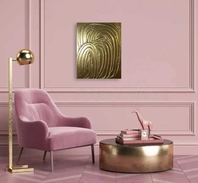 Картина абстракция золото