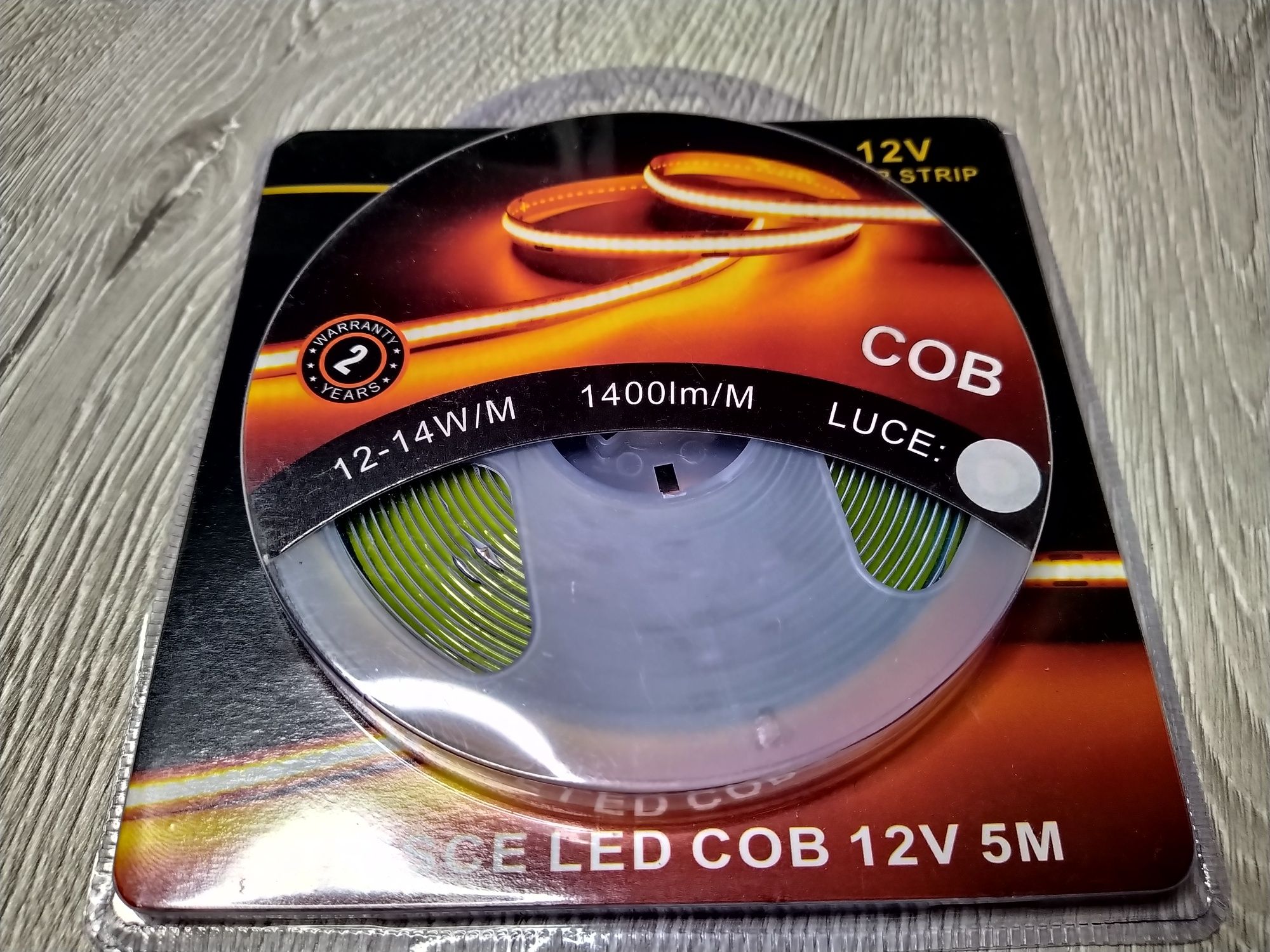 Banda Led 12V COB Strip 1400LM/M, 14W/M 5M, Alb Rece, SUPER LUMINOASA!