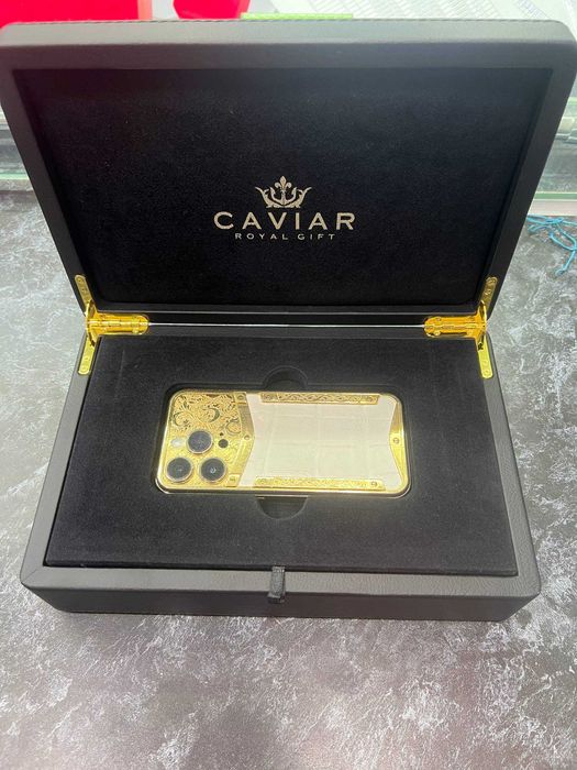 Caviar Iphone 14 pro 256gb 88%(Wind Gold 24k крокодилья кожа)Рассрочка