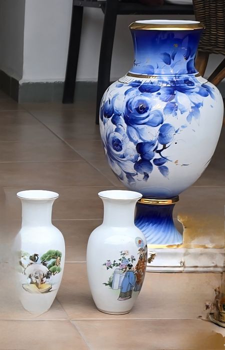 Vază chinezească vintage, lucrată manual, tradițională