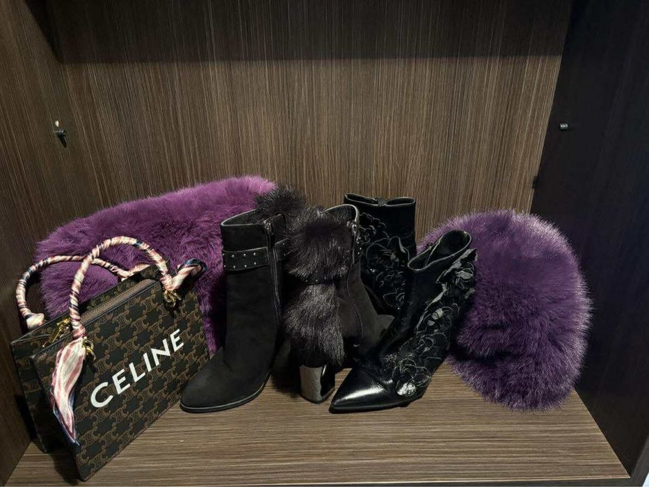 Дамски боти на ток, елегантни GIANNI , ZARA, дамска чанта / шапка