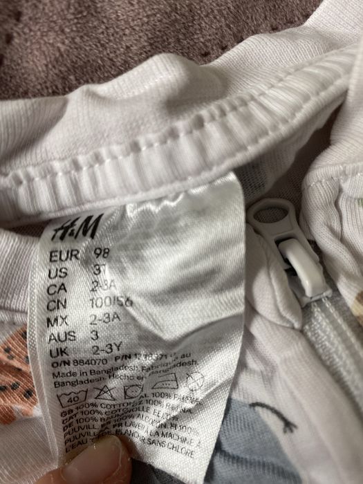 4 бодита-пижами с цип H&M 86см,92см,98см