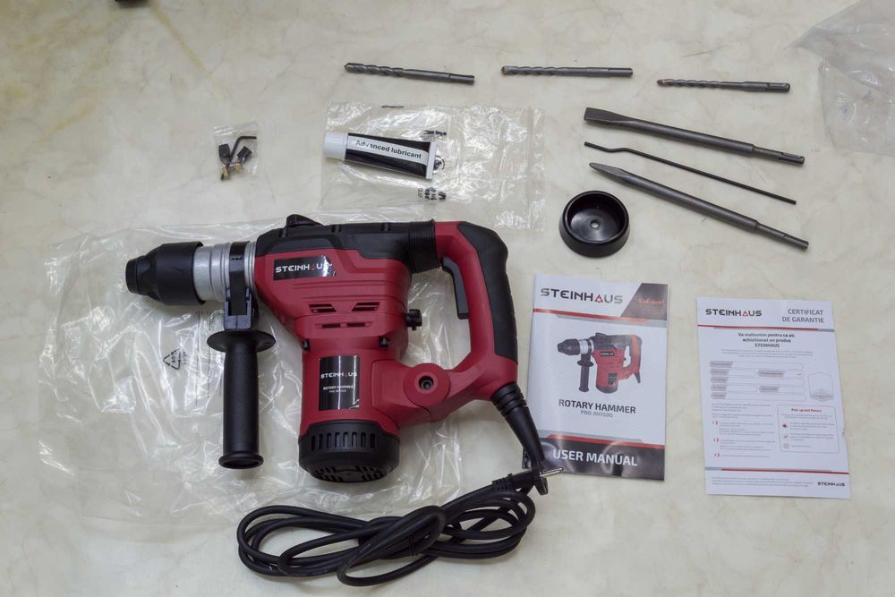 Перфоратор Steinhaus PRO-RH1500, 1500W, 5.5J, SDS-Plus, Куфар