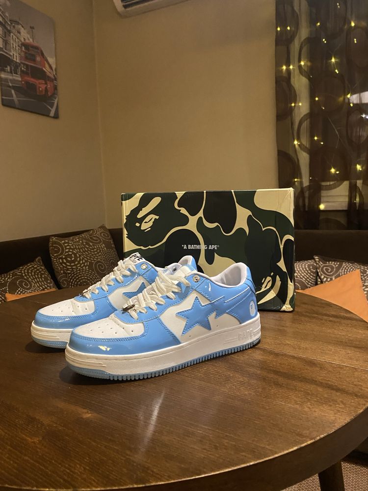 Bape sta patent leather blue white