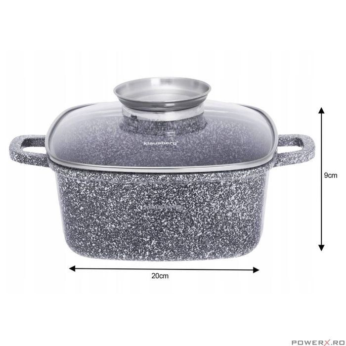 Set 3 oale din aluminiu turnat, cu strat marmorat, capac sticla,