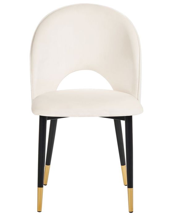 Set 2 scaune dining din catifea bej, Beliani