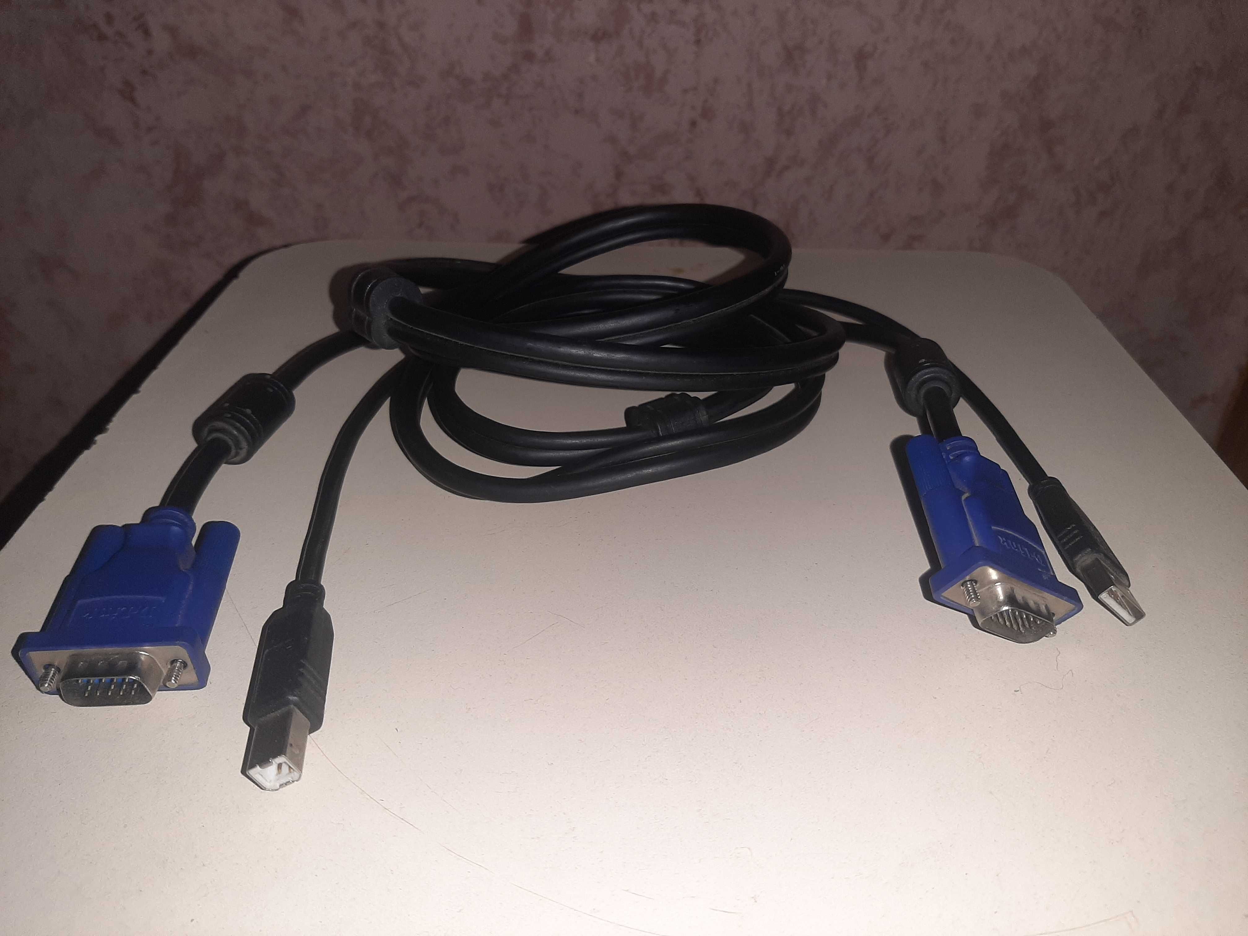 Продам кабель VGA-USB монитор+принтер в одном