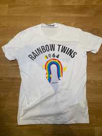 Tricou Dsquared2 alb “Rainbow Twins”