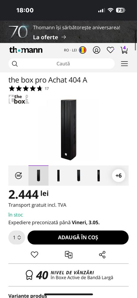 Vand the box pro Achat 404 A Ca NOI Active