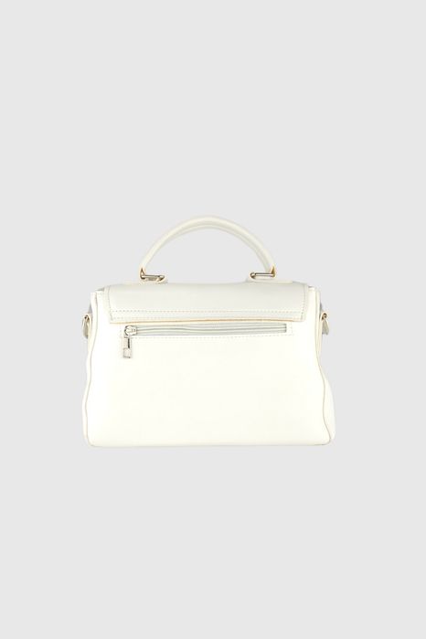 НОВО! ЛИКВИДАЦИЯ! Дамска чанта с метален орнамент в бяло