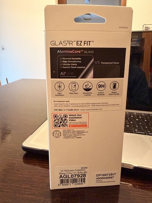 Pachet 2 x Folie Sticla Iphone 17 Pro Spigen Glass EZ Fit Transparenta