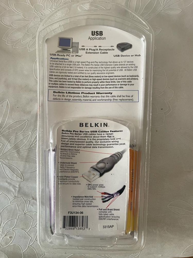 Продается usb кабель фирмы Belkin