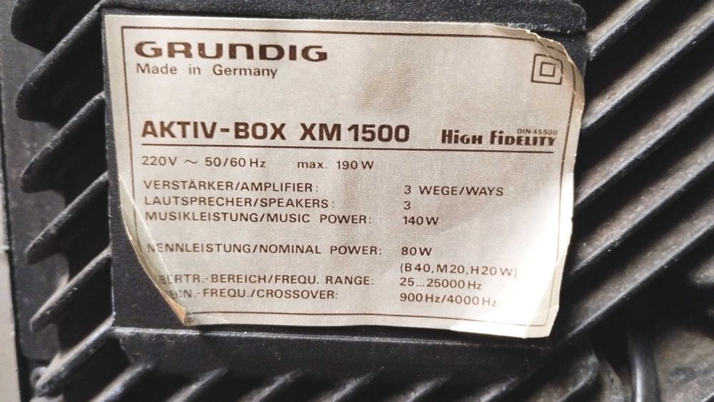 accesorii audio hi fi boxe active Grundig XM1500 pt restaurare