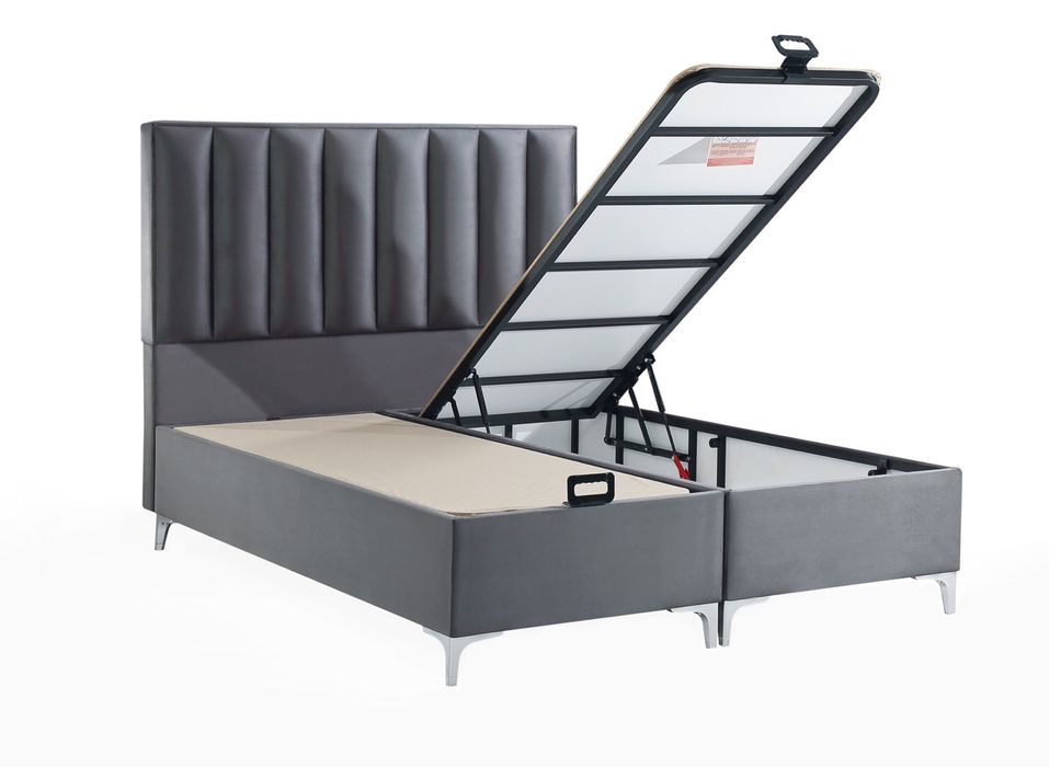 Тапицирано легло Lotus Uyku Dunyasi Сиво