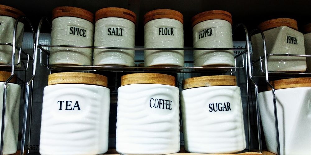 Банка керамическая для хранения с бамбуковой крышкой 7 шт