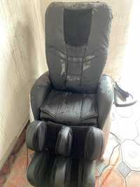 Массажный кресло, черный кожаный