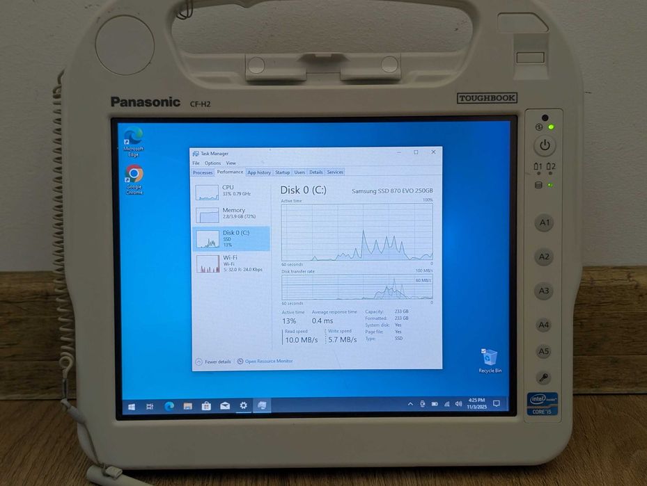 Laptop Panasonic Toughbook H2 cu touchscreen, baterie, încărcător