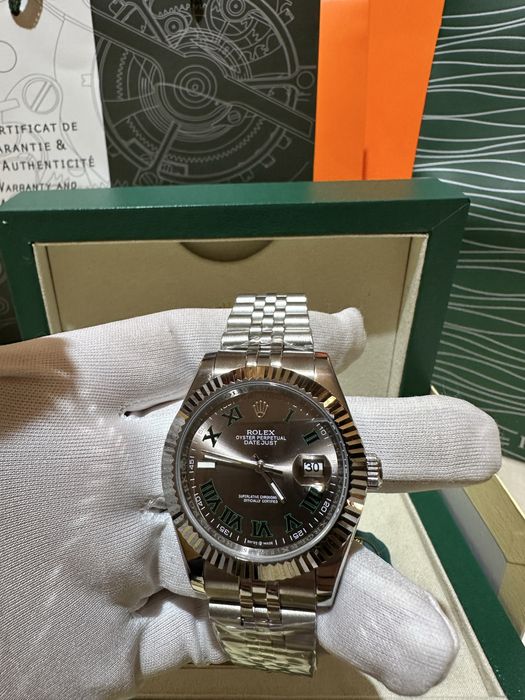 Ceas barbati rolex detejust brown dial cadou c:11