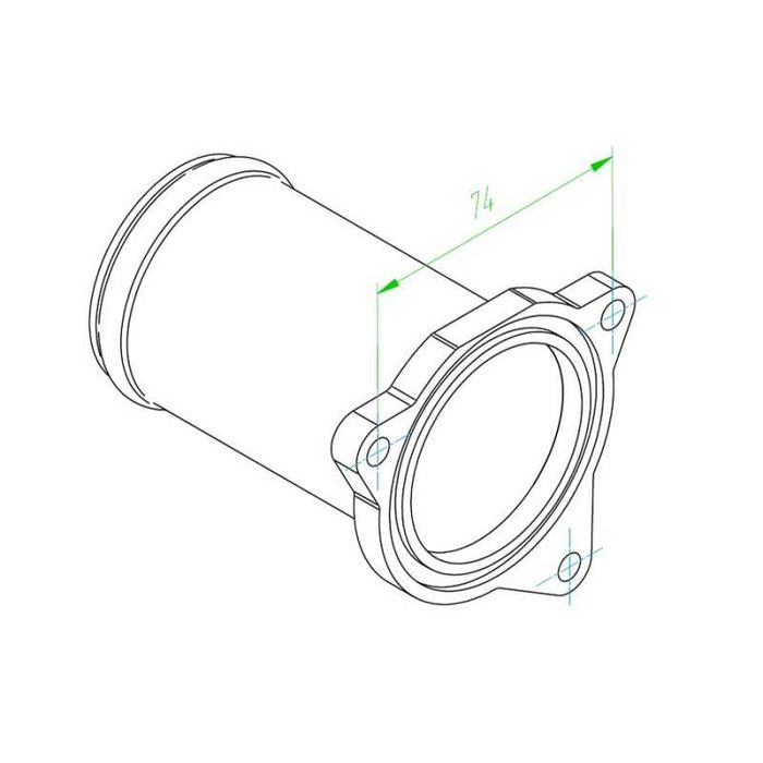 ЕГР EGR Delete Racepipe Race pipe VW Audi 57мм 1.9TDI  F_EGR_01A/ZU