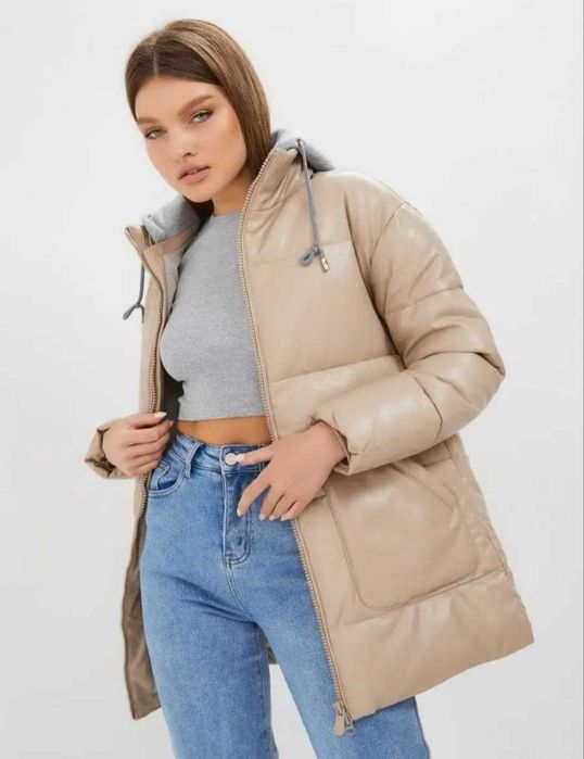 Куртка Tesvi из экокожи зимняя, размер 42.