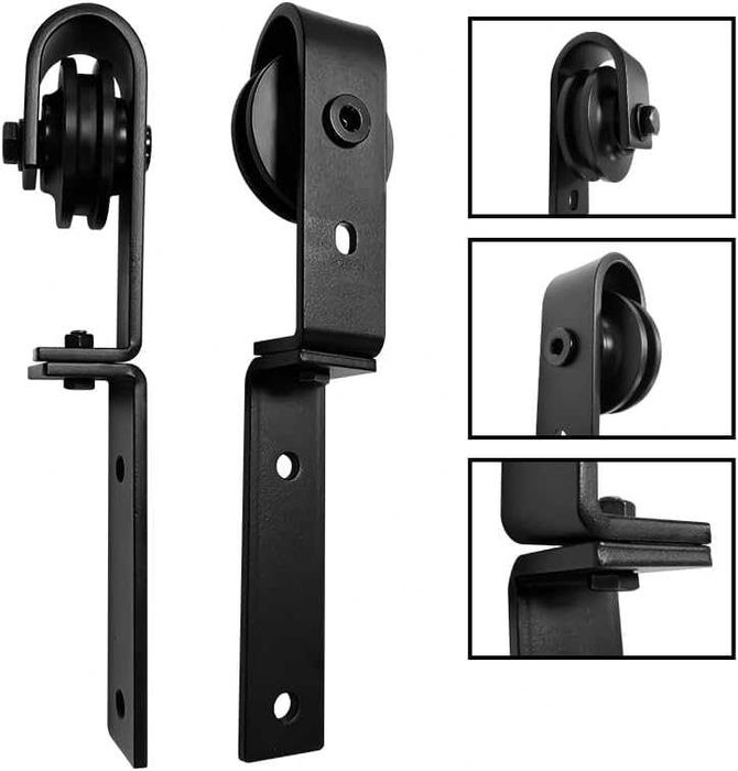 HOCONNIE Комплект за 4 двустранно сгъваеми плъзгащи се врати за плевня