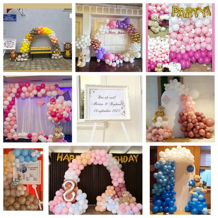 Aranjament  decor baloane flori nunta botez majorat