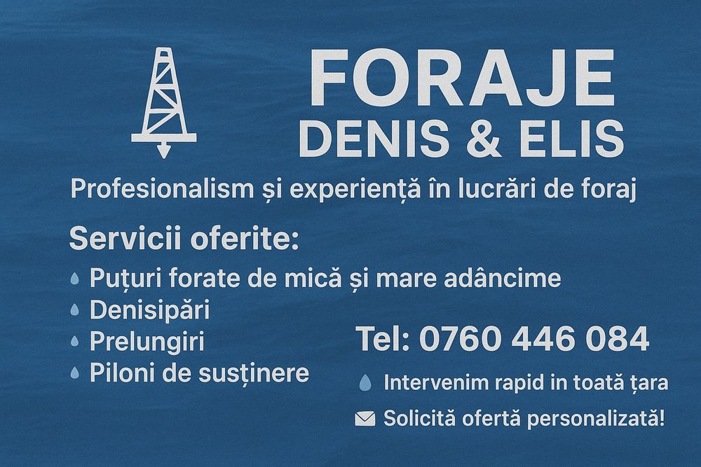 Foraje puțuri Apă