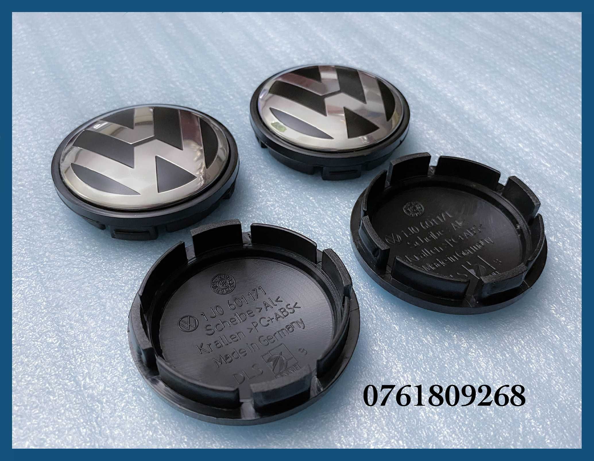 Set 4 capace 56mm 1J0601171 jante aliaj VW Golf Jetta Passat Tiguan