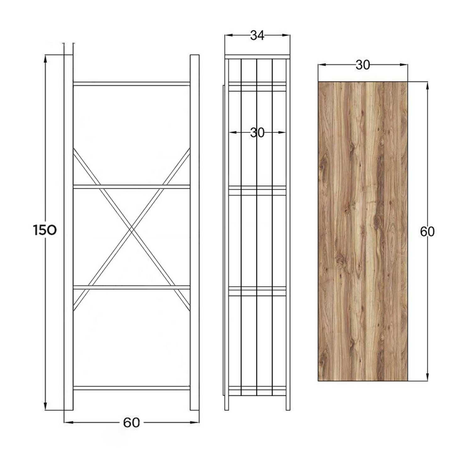 Етажерка за книги INDUS - 60x150x30см