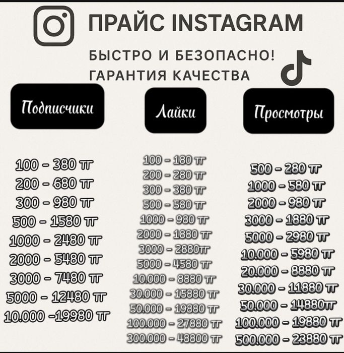 Накрутка подписчиков, лайков, просмотров в инстаграм и тик-ток