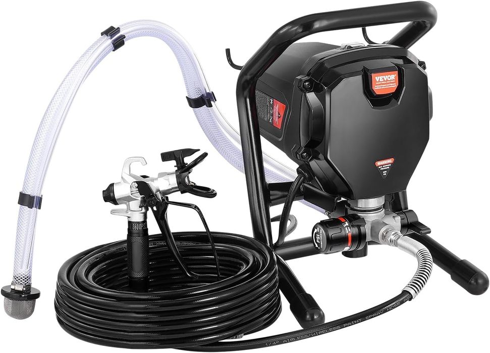 Безвъздушна бояджийска машина Vevor, 750W, 3000 psi, маркуч 15 м