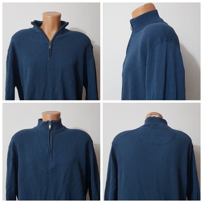 Pulover nou tricotat CASAMODA cu fermoar scurt, 100% bumbac nr 3XL men