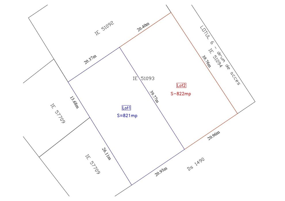 Teren intravilan 822 / 1643mp Cernica 8min Pallady ,acces facil A2/A0