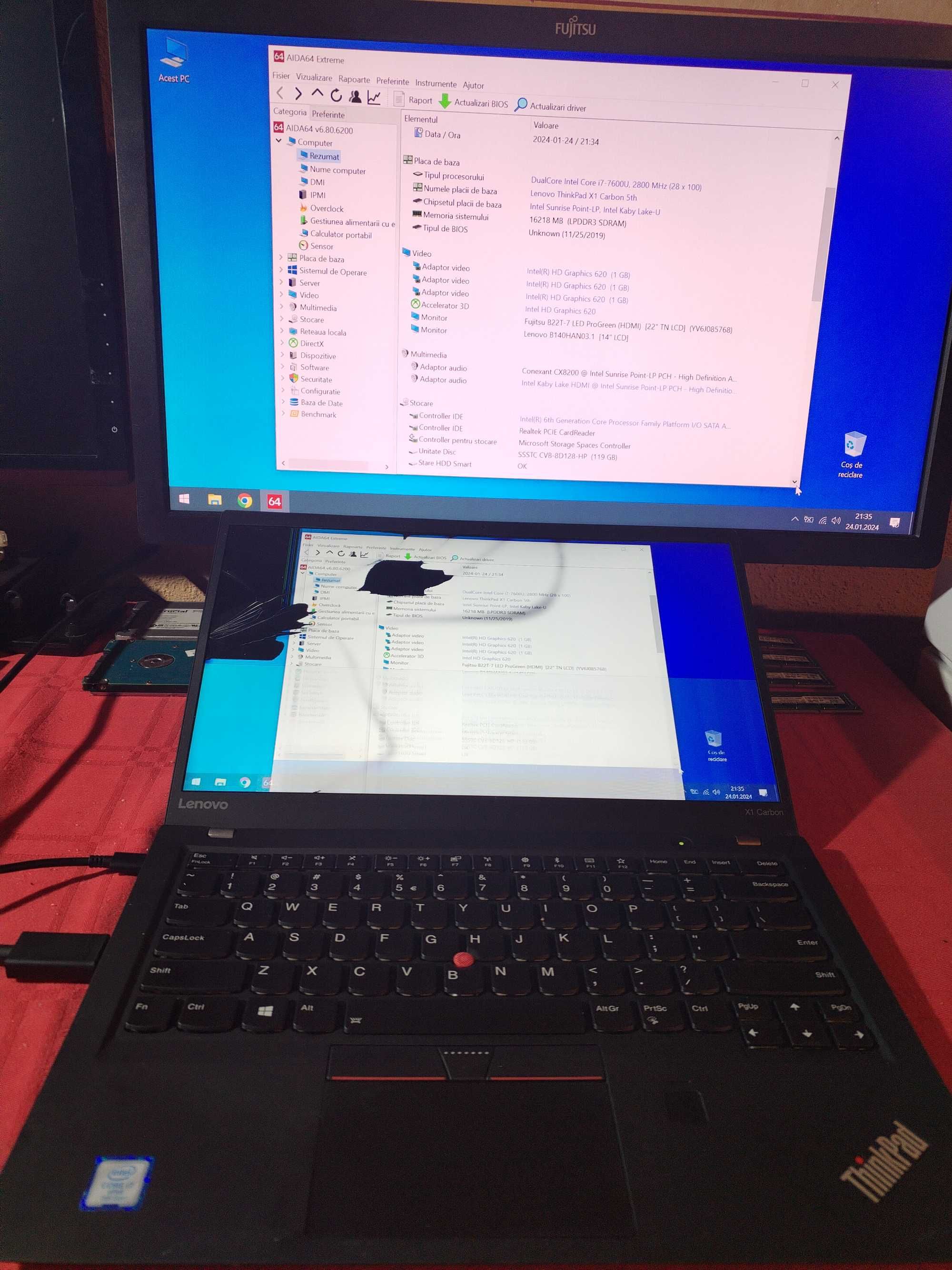 Lenovo 14'' ThinkPad X1 Carbon 5th gen / Intel i7-7600U / 16GB Ram