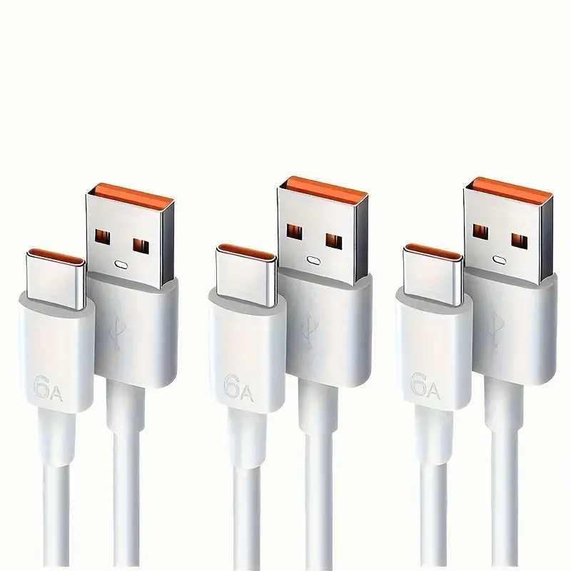 Кабели за зареждане от 60 W USB-C към USB-C Бели и Сиви (6A) Premium!!