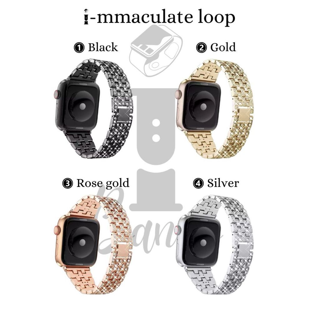Стоманена каишка с камъчета за Apple Watch ULTRA/SE/10/9/8/7/6/5