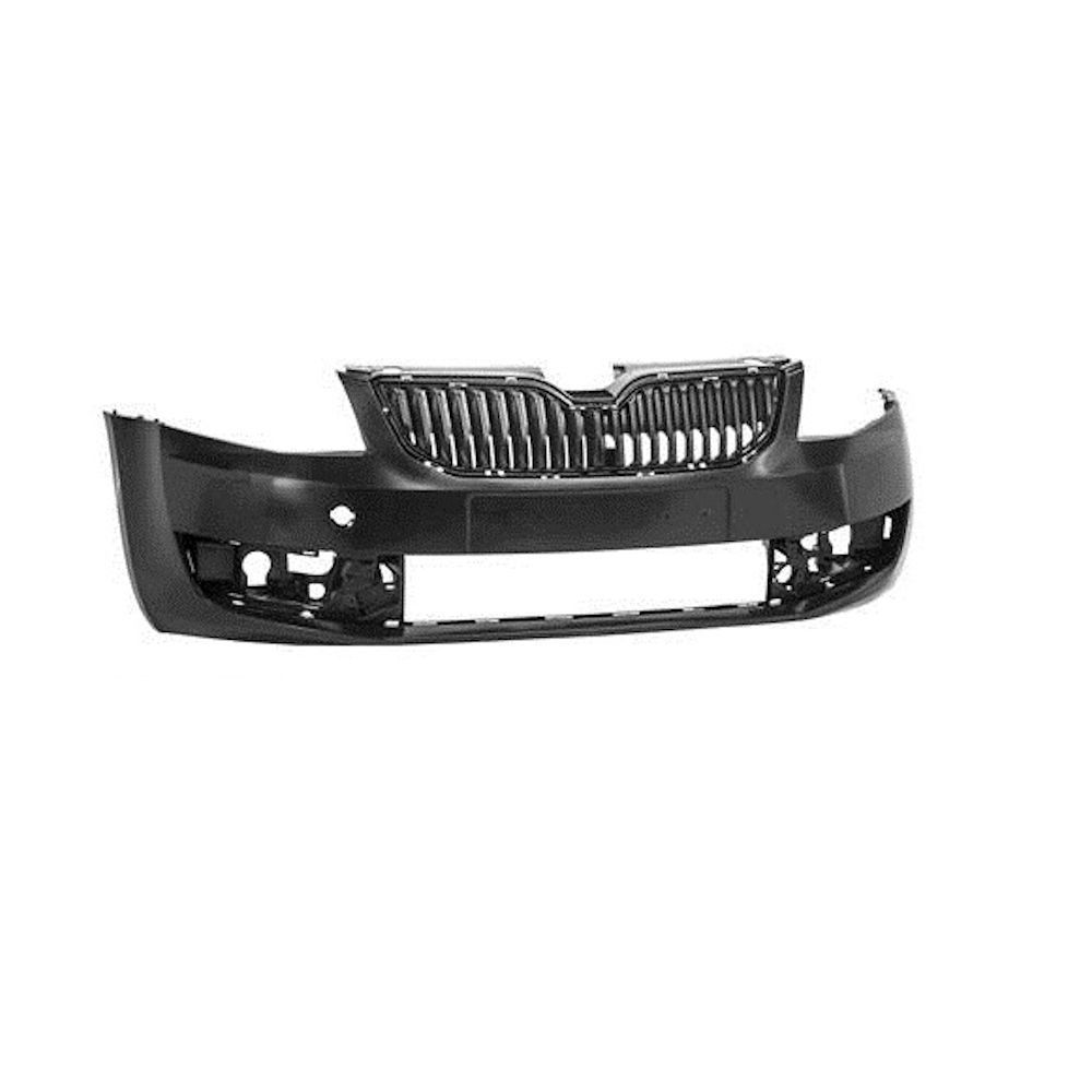 Bara fata Skoda Octavia (5e), 01.2013-05.2017, parte montare cu grila masca, cu capac carlig, cu gauri pentru spalator, trebuie vopsita, fara primer, 69C107-2, Aftermarket