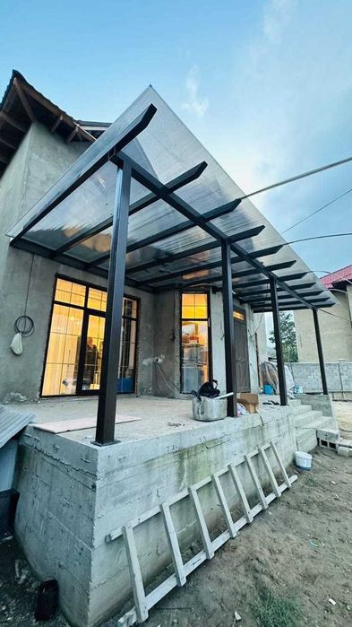 Навесы Алматы, изготовление навесов Алматы, строительство навесов.