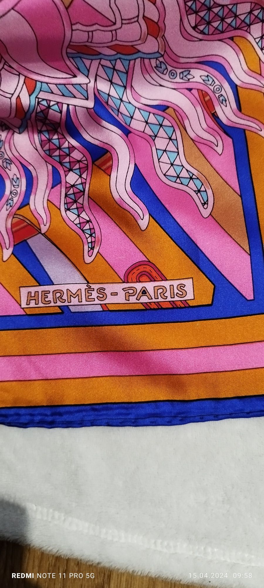 Eșarfă pătrată Hermes Paris-Le Sangle de Phoebus