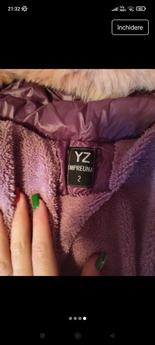 Geaca fetițe imblanita