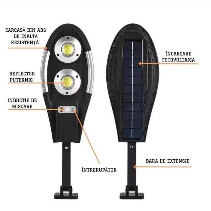 Lampa solara stradala LED cu telecomanda, Jortan®, 100W, IP65 2025