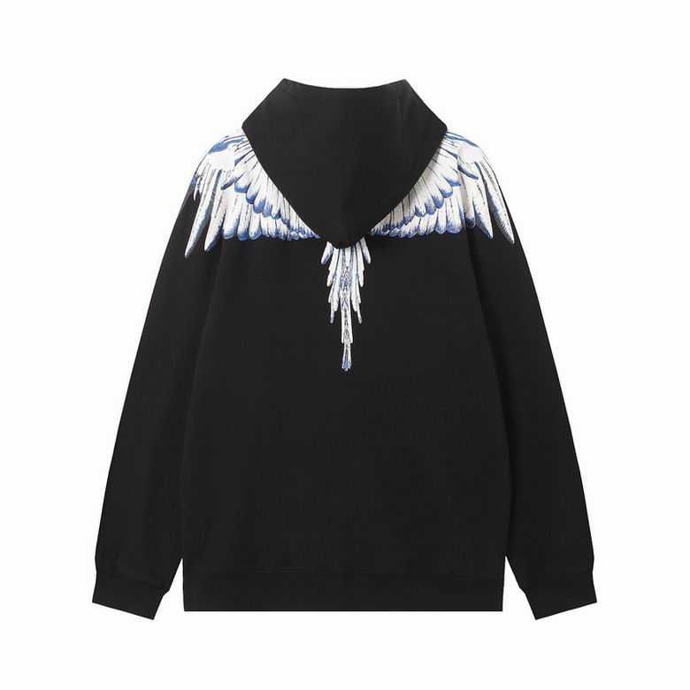 Hanorac Marcelo Burlon County of Milan White and Blue Wings Hoodie